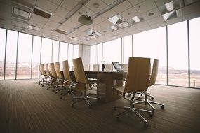 Table and chairs in the conference room