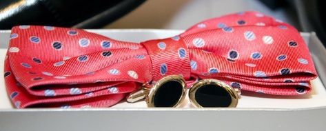 expensive pink bow with polka-dots