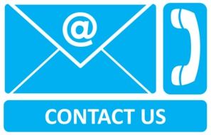Blue clipart of contact us