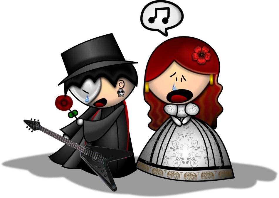 Clipart of the man and woman in opera