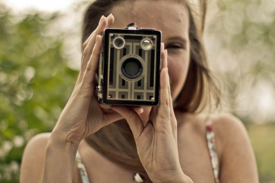 photographer with old camera