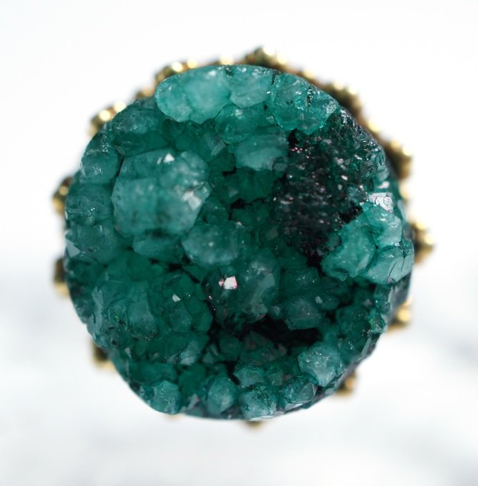 green quartz on a white background