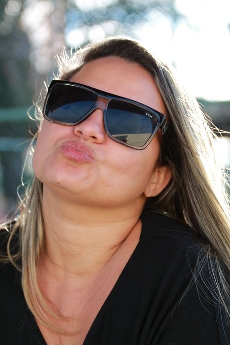 portrait of a beautiful woman with big lips