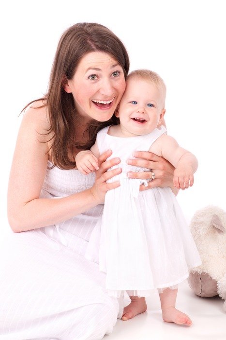 cute daughter with women