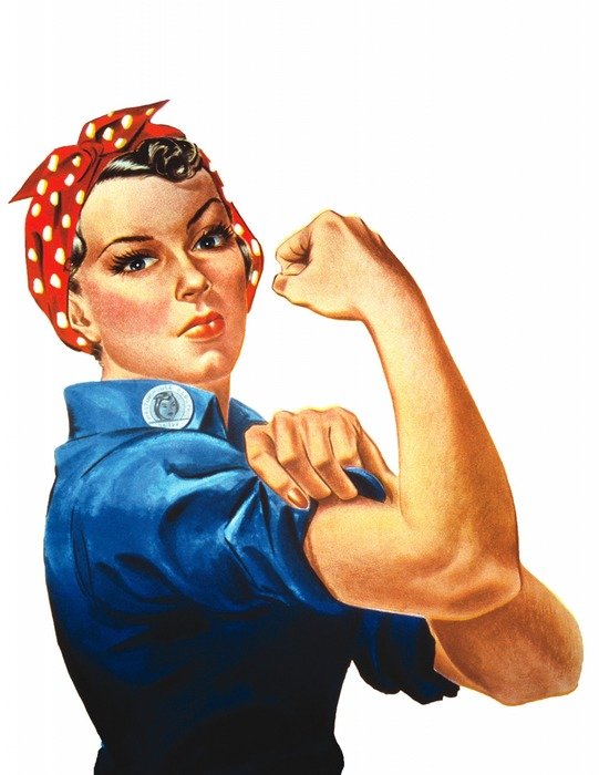 vintage poster of strong woman