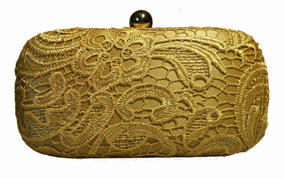 golden purse on white background