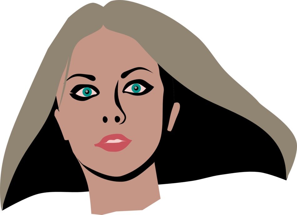 graphic image of the head of a beautiful woman