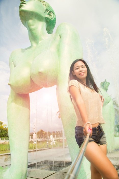 selfie girl in art park, Ayia Napa