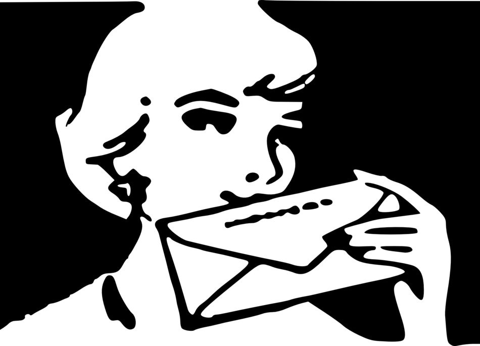 woman person with letter drawing