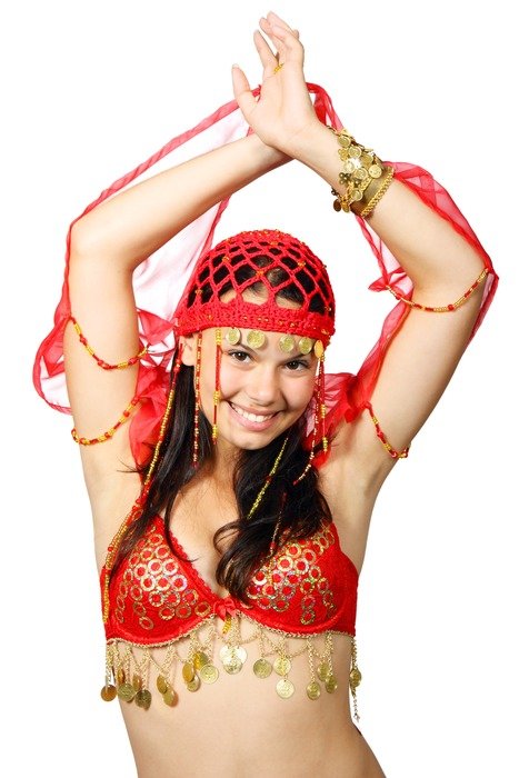 attractive belly eastern costume dance