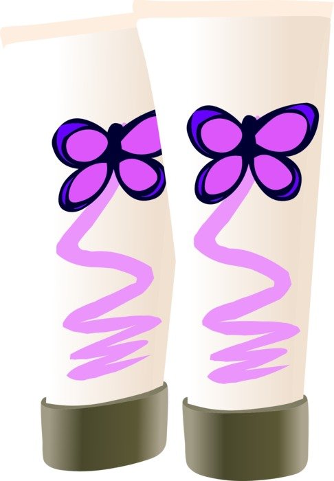 two cream tubes, illustration
