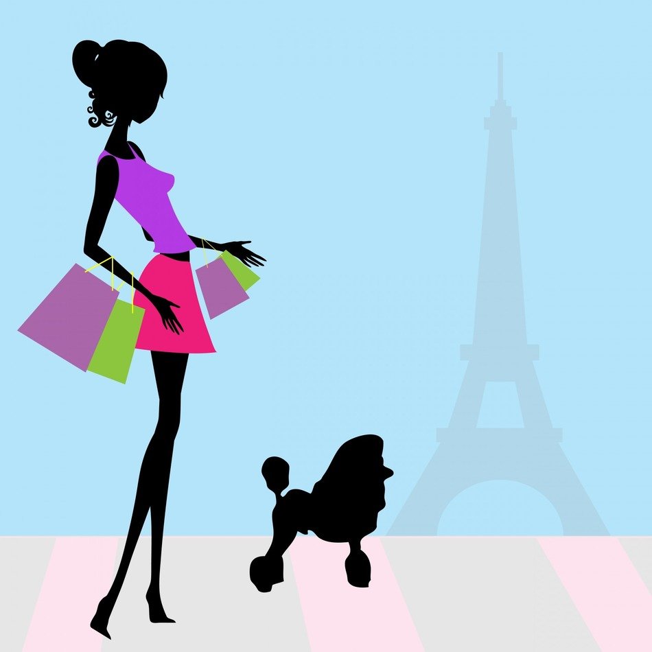 drawing of girl after shoppng in paris