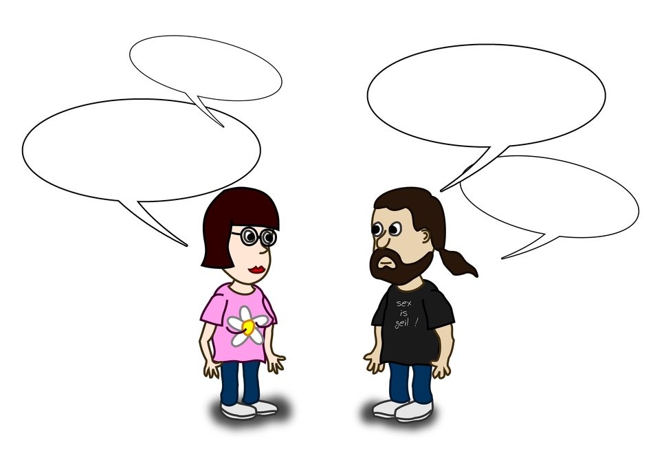 image of communication in the hands of men and women