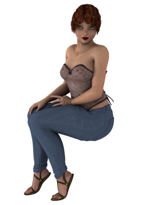 sitting girl drawing