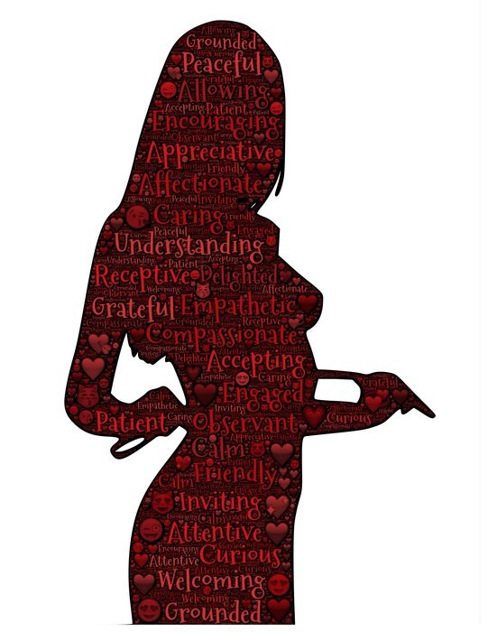 girl silhouette and inscriptions on it
