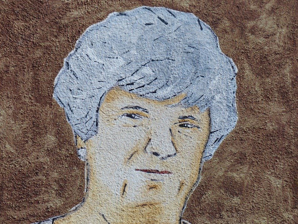 portrait of an old woman as a drawing