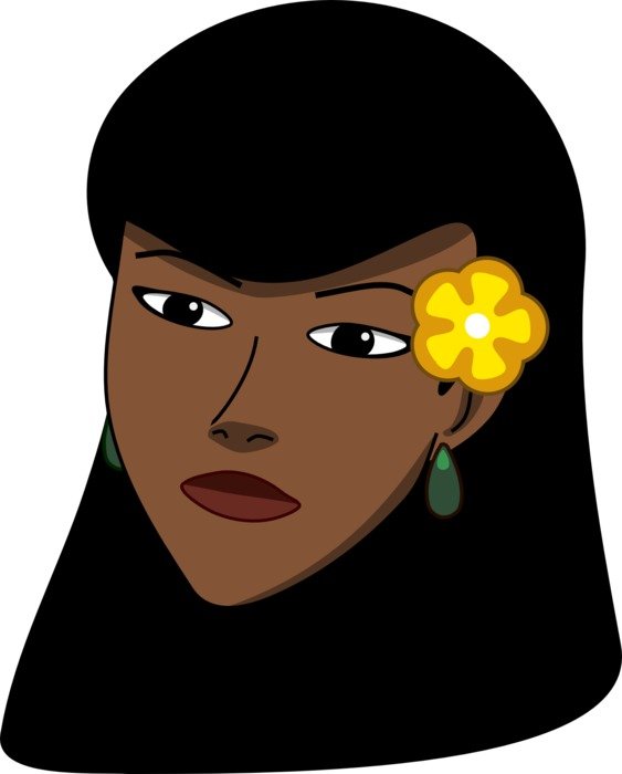 African woman with the yelow flower