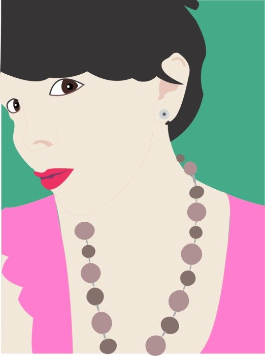portrait of girl with beads drawing