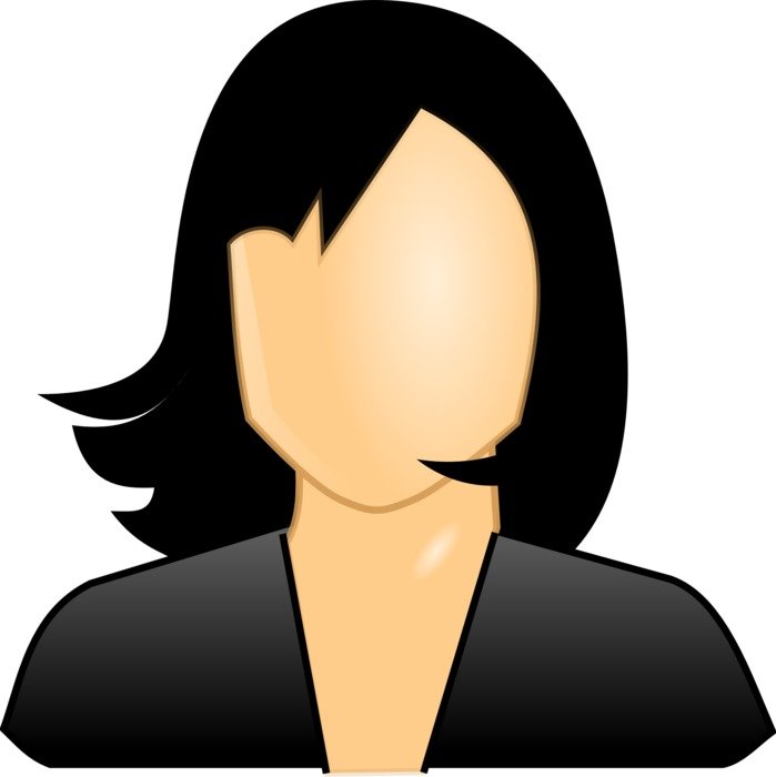 computer image of the silhouette of a girl with black hair
