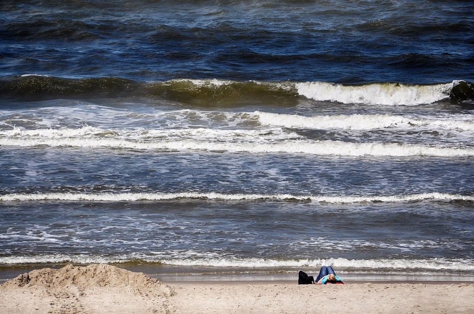 Landscape of the resting human on a beach