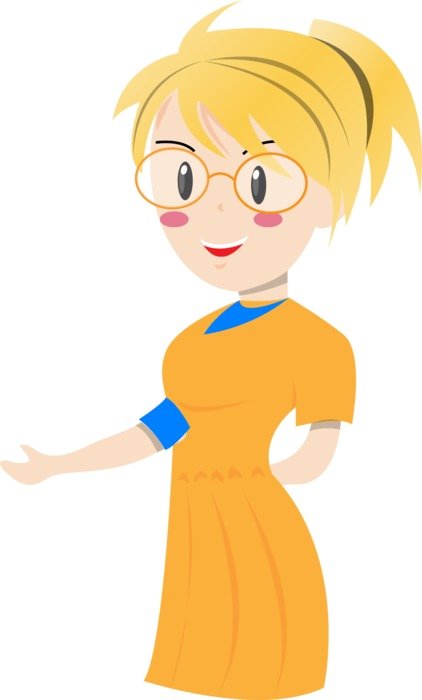 blonde teacher drawing