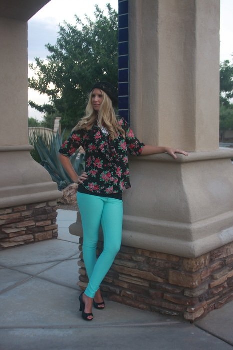 beautiful girl on the photo shoot near the building
