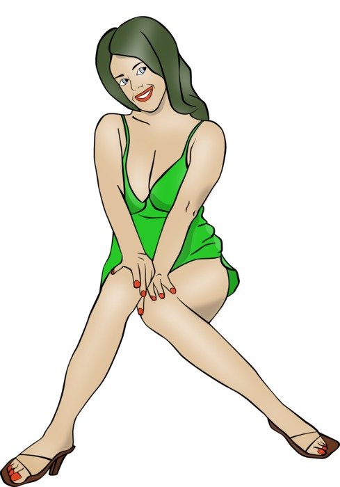 pin up girl in green dress