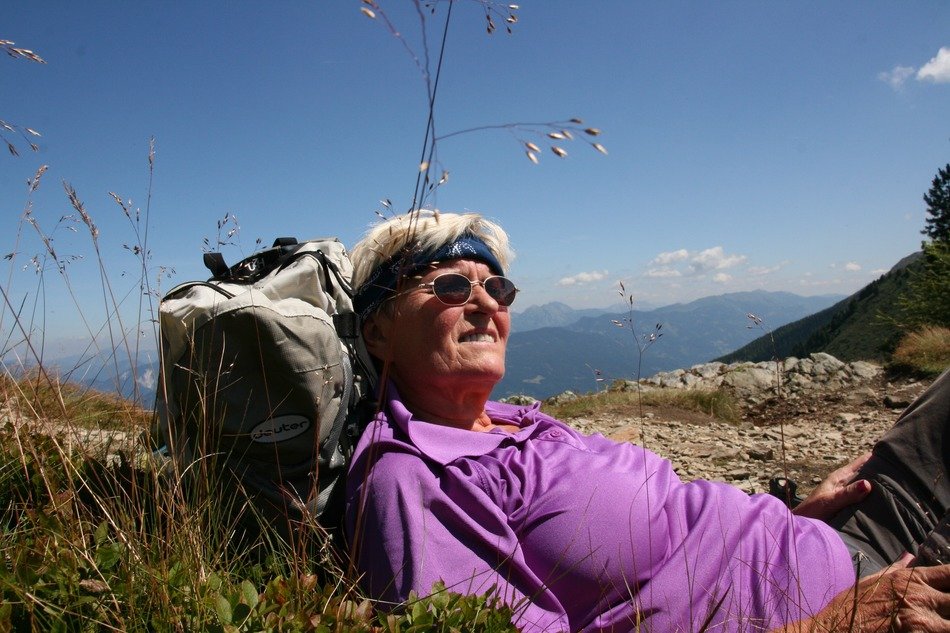 Woman rest at the mountain in nature