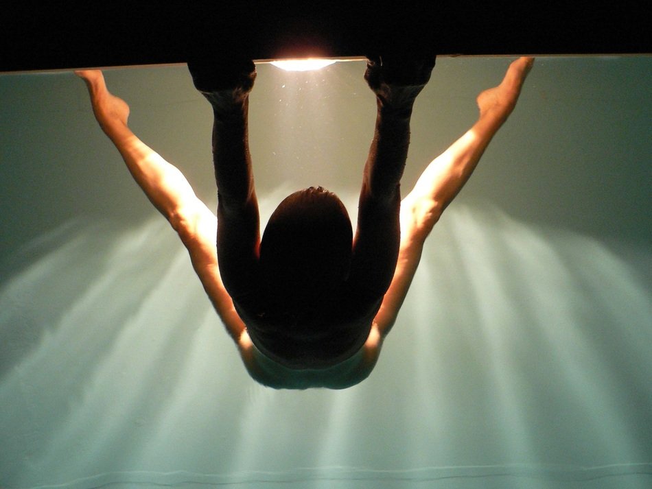 picture of woman in the pool