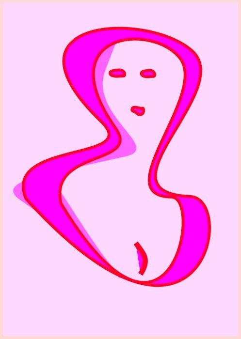 female pink beauty drawing