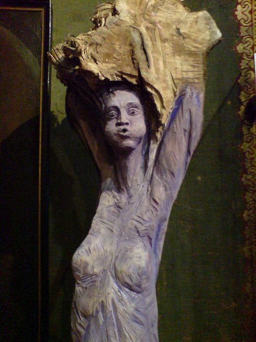 blowing woman, fantasy sculpture, germany, lohr am main