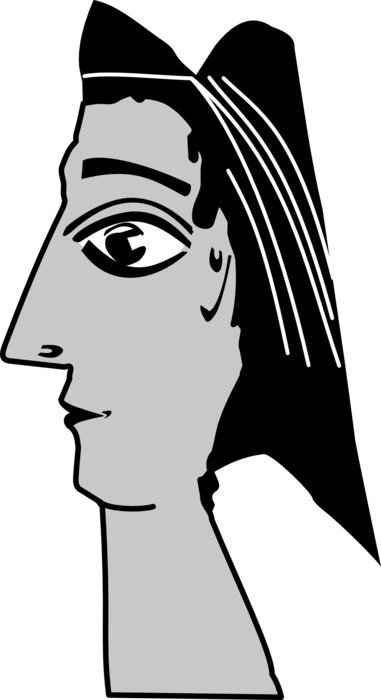 head of a cleopatra as a graphic image