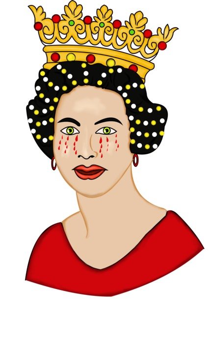 crying woman in crown graft
