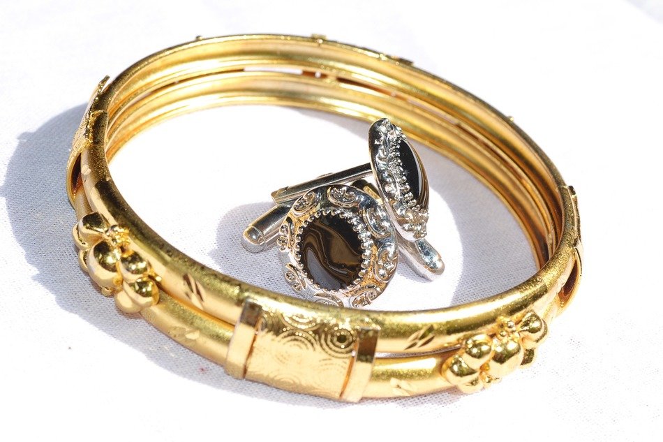 bangle and earrings