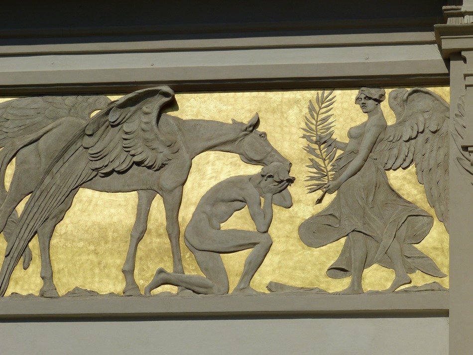 relief image of the temple of antiquity