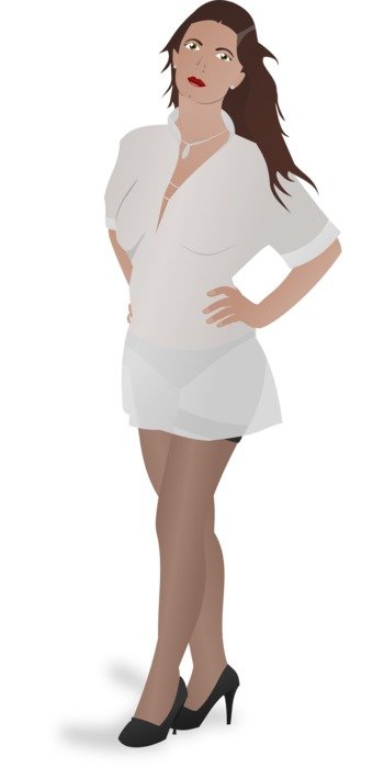 graphic image of a girl in transparent underwear