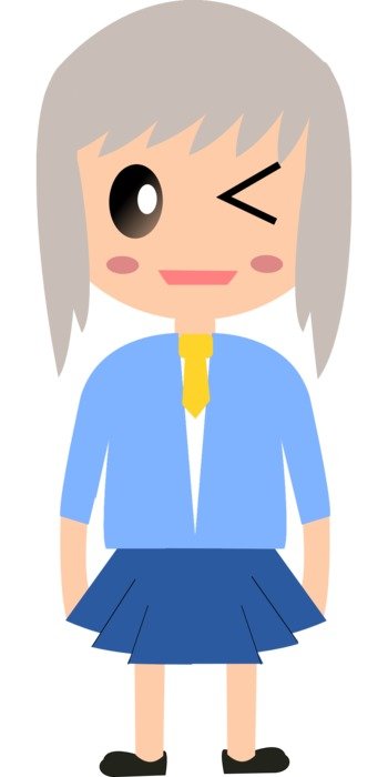 drawing of a winking girl
