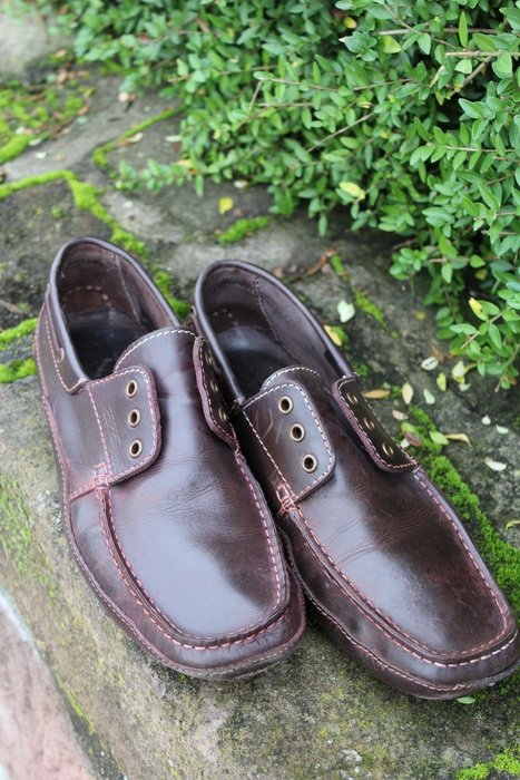 unfashionable leather shoes
