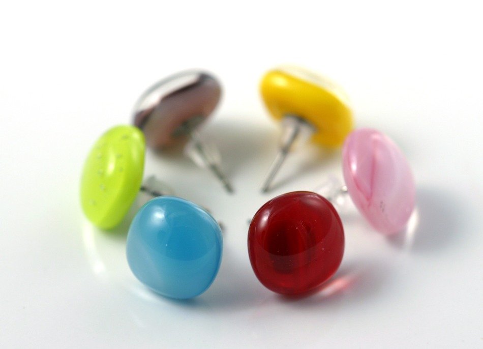 multi-colored glass earrings