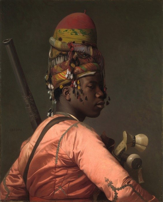 Black Bashi Bazouk, painting by jean léon gérôme