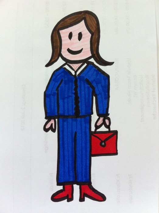 drawing of a woman in kindergarten
