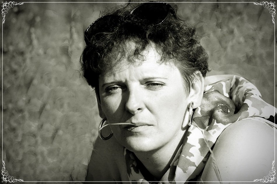 portrait of a beautiful woman in monochrome image