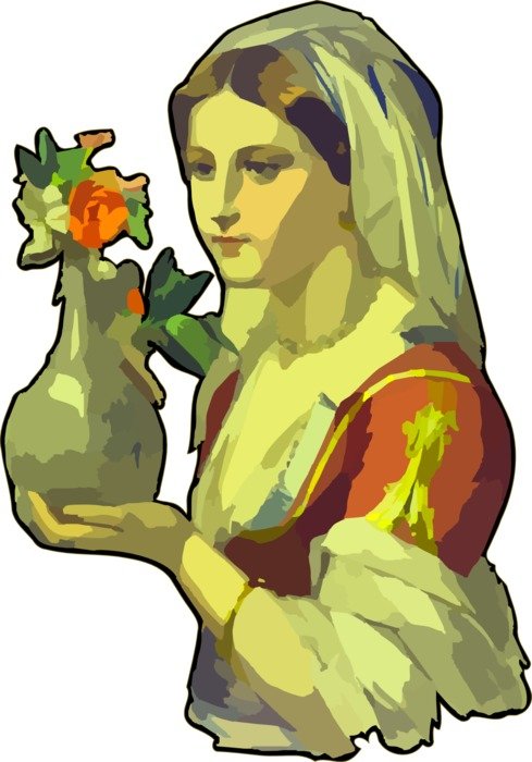 lady with flowers