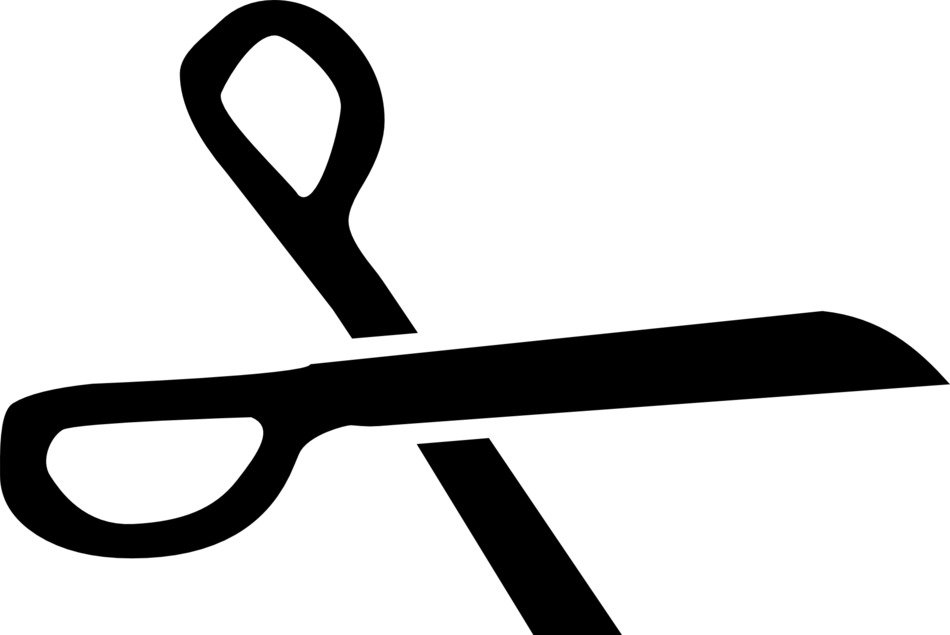 black scissors on white background