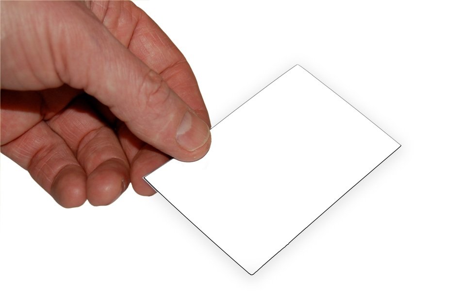 clean business card in manâs hand