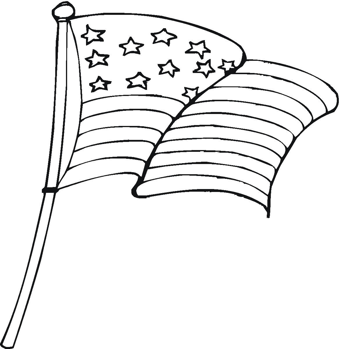 Drawn black and white flag of america in coloring book free image download