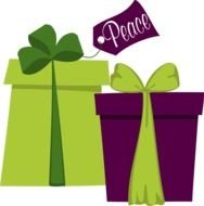 green and purple gift boxes