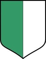 Clip art of green and white shield