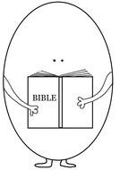 Black and white drawing of the Easter Egg with the Bible clipart