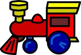 Colorful Toy Train with the shining wheels clipart